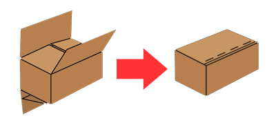 Stapling box with overlapping flaps