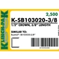 Klinch-Pak K-SB103020 -3/8 inch Galvanized Staple - Case Pack 