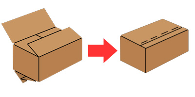 Example of Stapling top of box