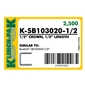 Klinch-Pak K-SB103020 - 1/2 inch Galvanized Staple - Case Pack