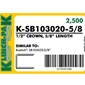 Klinch-Pak K-SB103020 - 5/8 inch Galvanized Staple - Case Pack