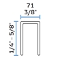 BeA 71/10 NK Galvanized 3/8 inch Crown Fasteners - 3/8 inch Leg