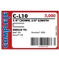 Complete C-L10 18 Gauge, 1/4" Narrow Crown Staples