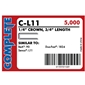 Complete C-L11 18 Gauge, 1/4" Narrow Crown Staples