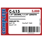 Complete C-L15 18 Gauge, 1/4" Narrow Crown Staples - 1 1/4 inch