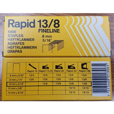 FREE SHIP! RAPID ISABERG SWEDEN GALVANIZED STAPLES 66/8 8mm 5/16" BOX OF 5000 