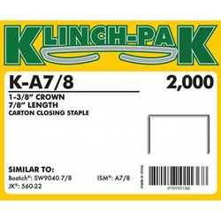 Klinch-Pak K-A78 C-Crown Copper Staples 7/8 inch - Case Pack