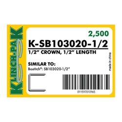 Klinch-Pak K-SB103020 - 1/2 inch Galvanized Staple - Case Pack