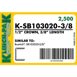 Klinch-Pak K-SB103020 -3/8 inch Galvanized Staple - Case Pack