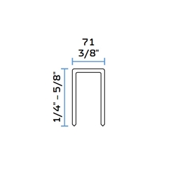 BeA 71/14 NK Galvanized 3/8 inch Crown Fasteners - 9/16 inch Leg - Box