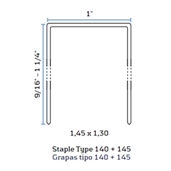 BeA 145/45 NK 1 Inch Crown Staples - 2 inch