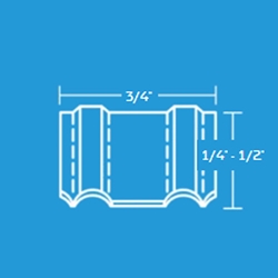 BeA WM6 BK 3/4 inch Crown Corrugated Fastener - 1/4 inch