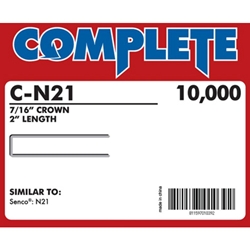 Complete C-N21 16 Gauge, 7/16" Medium Crown Staples