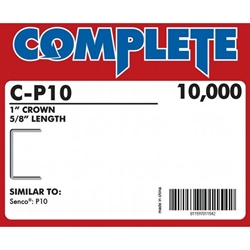 Complete C-P10 16 Gauge 1" Wide Crown Staples - 5/8 inch