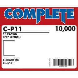 Complete C-P11 16 Gauge 1" Wide Crown Staples - 3/4 inch