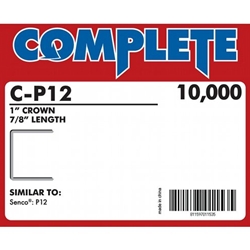 Complete C-P12 16 Gauge 1" Wide Crown Staples - 7/8 inch