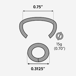 15G100B 3/4 inch Galvanized Blunt Point C Ring
