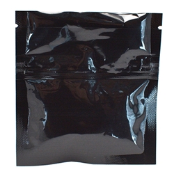 3.75 x 4 5mil Black Foil Child Resistant Flat Pouch