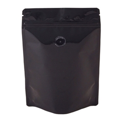 16oz (450g) Metallized Stand Up Pouch Zip Pouches – BLACK WITH VALVE